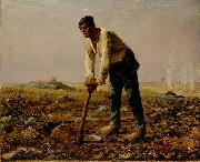 Jean-Franc Millet Man with a hoe oil